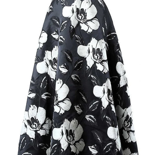 Load image into Gallery viewer, High Waist Black Flower Jacquard Temperament Long Half-body Skirt Women Fashion Tide New Spring Autumn 2025 1DD3182
