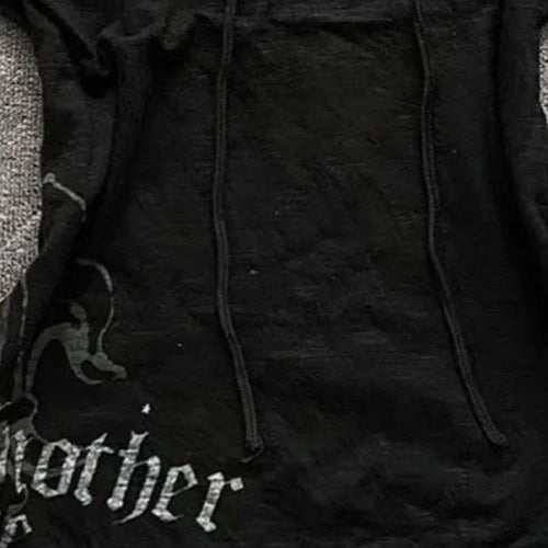 Load image into Gallery viewer, Korean Y2k Aesthetics Fake Two Pieces Bandage T-shirt Streetwear Letter Printing Fairy Grunge Tshirt Harajuku Lace Patchwork Top
