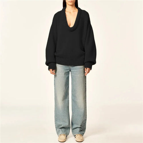 Load image into Gallery viewer, Long Sleeve Loose Knit Sweater Women Winter O Neck Pullovers Casual Warm Knitted Sweaters Tops Femme Knit Pullover Tops
