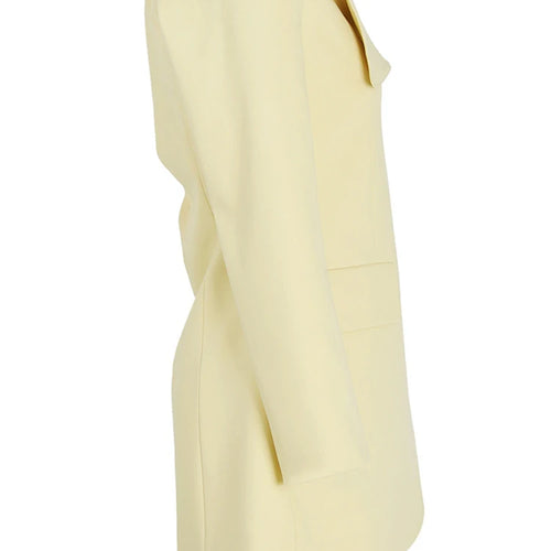 Load image into Gallery viewer, Women Yellow Single Breasted Elegant Blazer New Slash Neck Long Sleeve Jacket Fashion Tide Spring Autumn 2025 CPDB021
