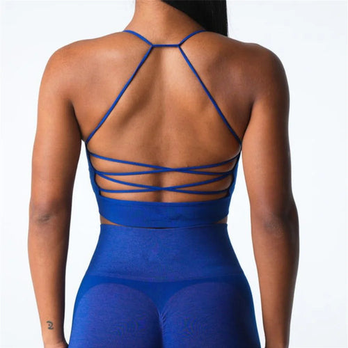 Load image into Gallery viewer, Pad Women Cross Strap Sport Beautiful Back Top Push Fitness Yoga Bra Gym Quick Dry Bra Fitness Top Sports Breathable Bra
