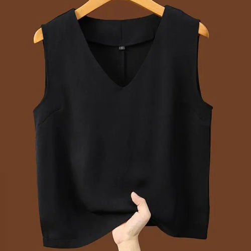 Load image into Gallery viewer, Women Summer Black White Festival Tank Tops Casual Brown Beige Lady V-neck Sleeveless Versatile Short Vest Clothing Simplicity
