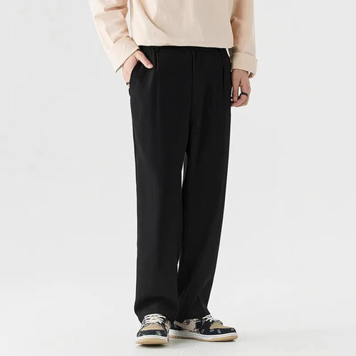 Load image into Gallery viewer, Korean Style Men&#39;s Suit Pants Casual Pleated Pockets Straight Leg Solid Color Male Loose Trousers New Spring 2025 9C6765
