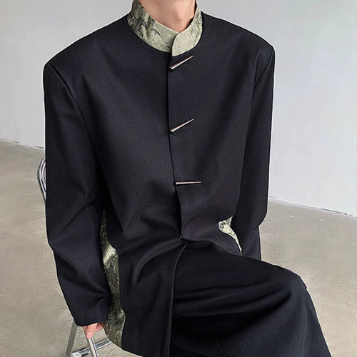 Load image into Gallery viewer, Men's Suit Coat New Chinese Style Stand Collar Trendy Lace Splicing Stylish Single Breasted Casual Male Clothing 9W1705
