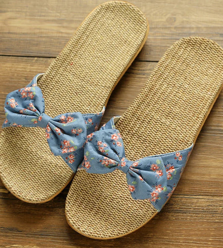 Women Slippers Spring Summer Home Shoes Women Casual Bow-knot Flip Flops Soft Breathable Slides Beach Sandals Female