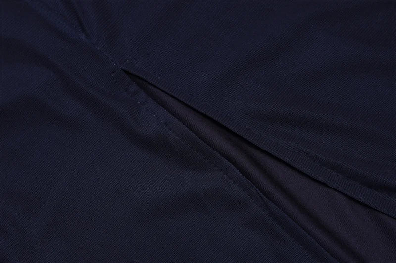 Deep V Neck Print Sexy Maxi Dress Women Gown Blue Halter Sleeveless Backless High Waist Split Long Dress Clubwear