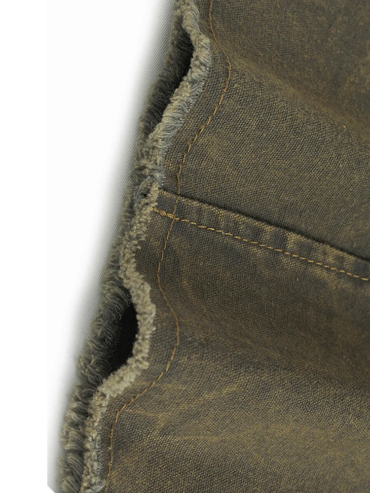 High Waist Caramel Color Denim Burr Pockets Wide Leg Jeans New Women Trousers Fashion Tide Spring Autumn 2025 1DH9668