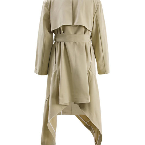 Load image into Gallery viewer, Women Khaki Irregular Hem Big Size Long Trench New Lapel Long Sleeve Windbreaker Fashion Tide Spring Autumn 2025 YX0378
