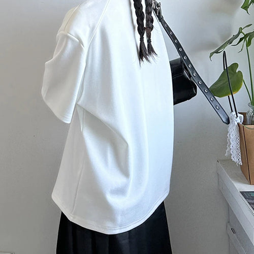 Load image into Gallery viewer, Women Black Metal Decoration Big Size Casual T-shirt New Round Neck Short Sleeve Fashion Tide Spring Summer 2025 1DJ1233
