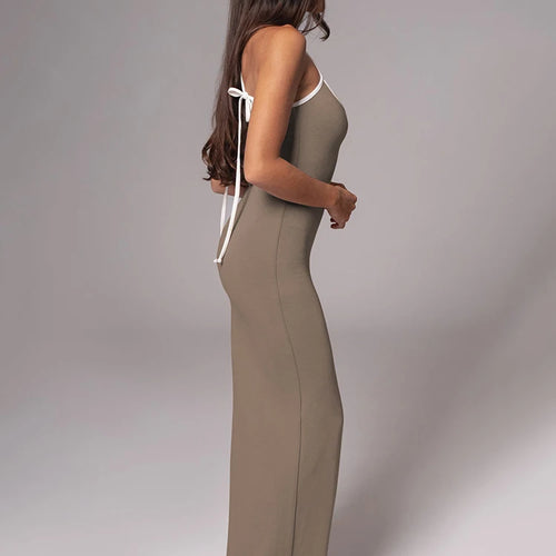 Load image into Gallery viewer, Spaghetti Strap Lace-up Sexy Maxi Dress For Women Gown Fashion Sleeveless Backless Bodycon Evening Sexy Long Dress
