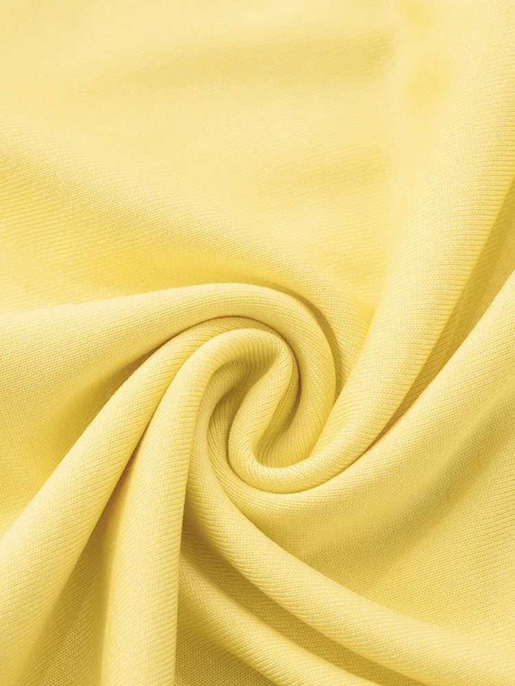 Yellow Sexy Skirt Two Piece Sets Women Halter Lace-up Crop Tops And Maxi Skirt Female Elegant Club 2 Piece Sets Dress