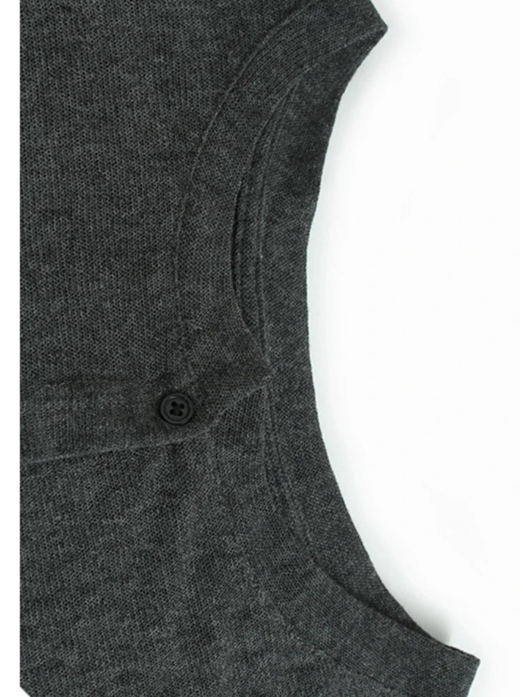 Gray Thin Irregular Big Size Knitting Cardigan Sweater O-Neck Long Sleeve Women New Fashion Spring Autumn 2025 1DH9315