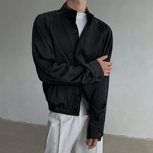 Load image into Gallery viewer, Korean New Chic Male Jacket Solid Color Stand Collar Single Breasted Jackets Elastic Hem Design Men Wear Spring 9W1341
