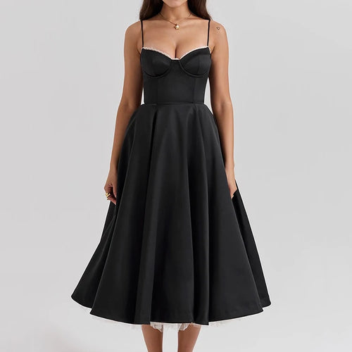 Load image into Gallery viewer, Elegant A-line Backless Sexy Midi Dress For Women Fashion Spaghetti Strap Sleeveless Loose Club Party Sexy Dress New
