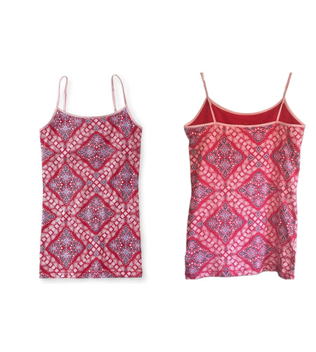 Ladies Crop Top Women Summer Clothes Geometric Pattern Print Low Cut Spaghetti Strap Sleeveless Camisole y2k Streetwear