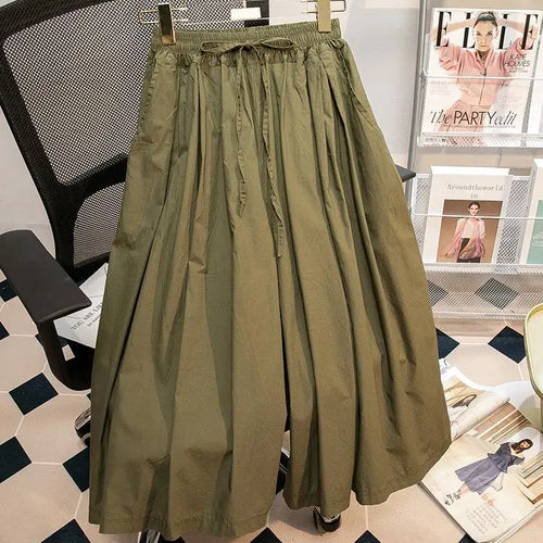 Load image into Gallery viewer, Black Leisure Comfortable Shorts For Women Summer New Green Elastic High Waist Lace Up Loose Blue Wide Leg Seven Point Pants New
