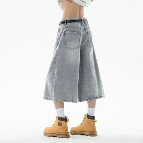 Load image into Gallery viewer, Men&#39;s Denim Shorts New American Hign Street Style Cat Whisker Design Casual Solid Color Washed Male Bottoms 2025 9W1657
