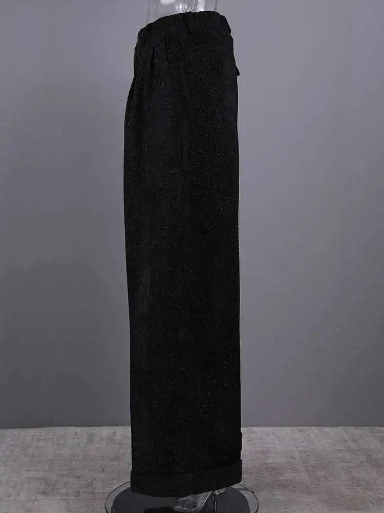 High Waist Wine Red Brief Thick Long Elegant Wide Leg Pants New Trousers Women Fashion Tide Spring Autumn 2025 CPG2797