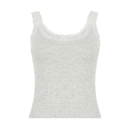 Load image into Gallery viewer, Skinny Lace Patchwork Strap Cropped Tops Women Summer Sexy Mini With Bow Camisole Holiday Beach Basic Clothes Y2K New
