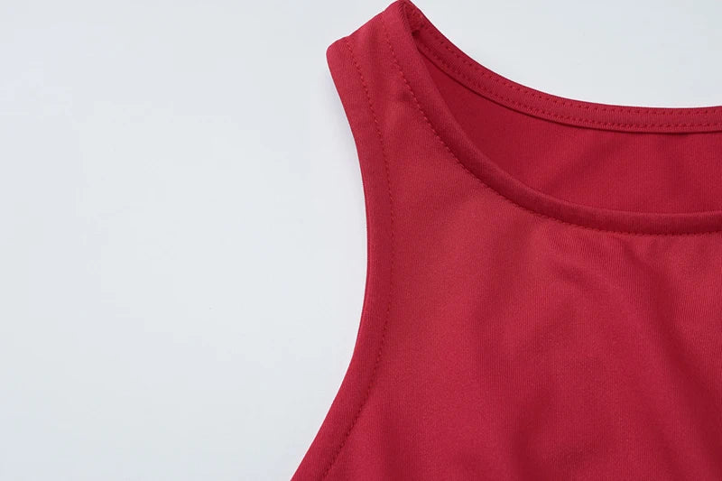 Four Bows Ruched Sexy Mini Dress For Women Fashion Solid O Neck Sleeveless Bodycon High Waist Club Dress Elegant