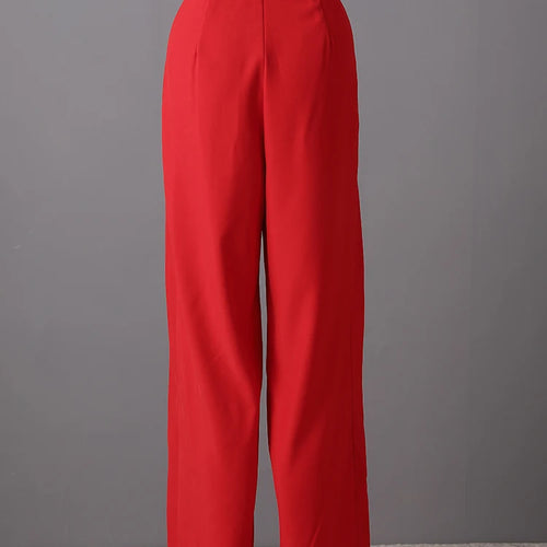 Load image into Gallery viewer, High Waist Red Brief Pleated Long Wide Leg Elegant Pants New Trousers Women Fashion Tide Spring Autumn 2025 30A1697
