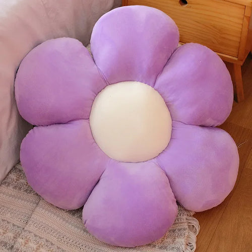 Load image into Gallery viewer, 30/75cm six Petal Flower Cushion Girly Room Decor Sunflower Pillow Bay Window Grey Flower Setting for Kids Bedroom Seat Pillow v1
