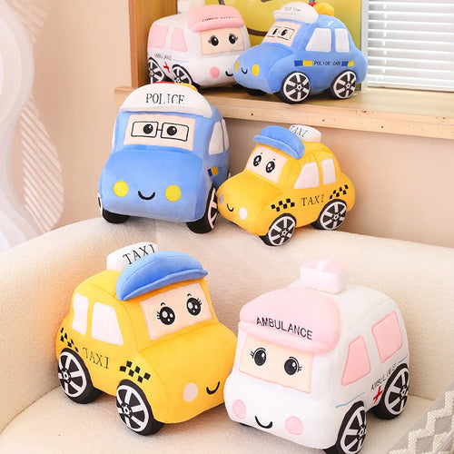 Load image into Gallery viewer, 30/40CM Cartoon Cars Peluche Toys Kawaii Police Cars Ambulances Taxis Plushie Dolls Stuffed Soft Toy Kids Baby Creative Gift
