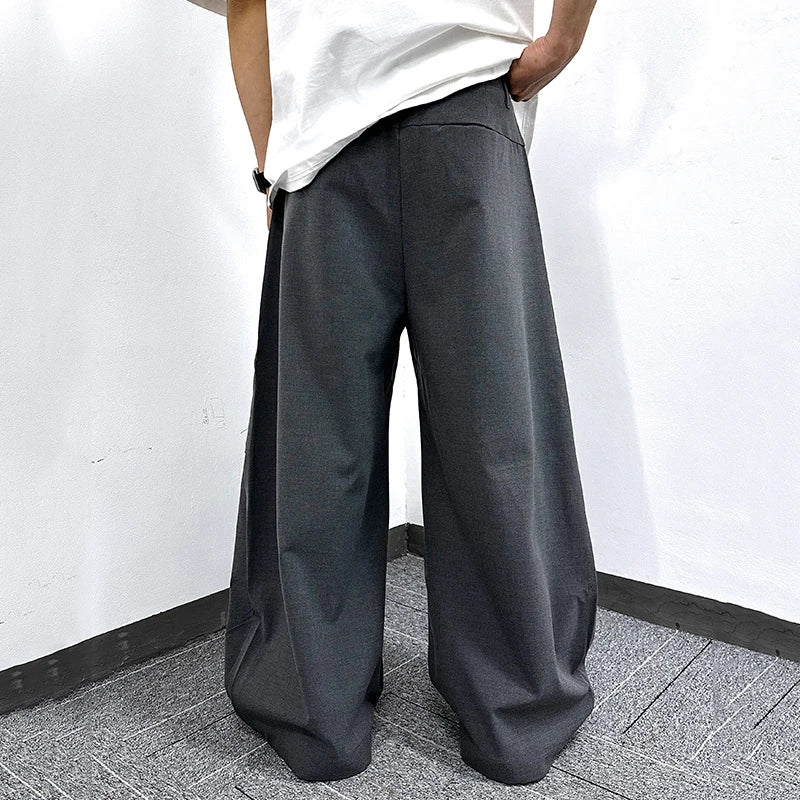 Men's Suit Pants Spring New American Style Casual Trousers Straight Loose Solid Color Trendy Wide Leg Menwear 9W1747