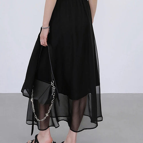 Load image into Gallery viewer, Solid Casual Skirts For Women High Waist Asymmetrical Loose Temperament Long Skirts Female Fashion Clothing
