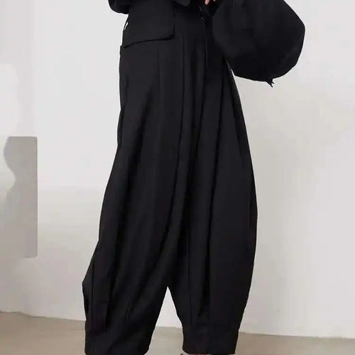 Load image into Gallery viewer, High Waist Black Casual Pleated Wide Leg Harem Pants New Loose Fit Trousers Women Fashion Tide Spring Autumn 2025 1DF3978
