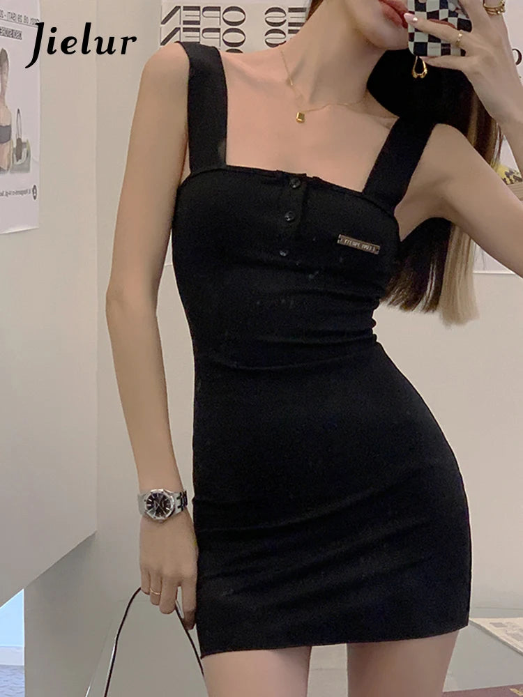 Summer Black Slim Strapless Women's Dresses New Sexy Tight Hip Solid Color Sleeveless High Street Fashion Female Dress