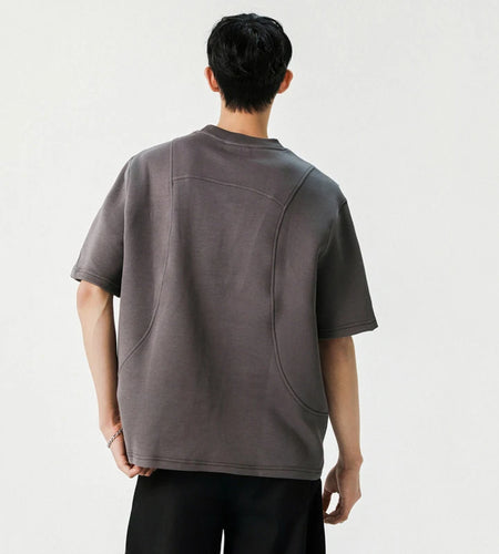 Korean Style Men's T-shirt Tide Solid Color Casual Round Collar Short Sleeve Tops Male Tees Summer Menswear 9W1248