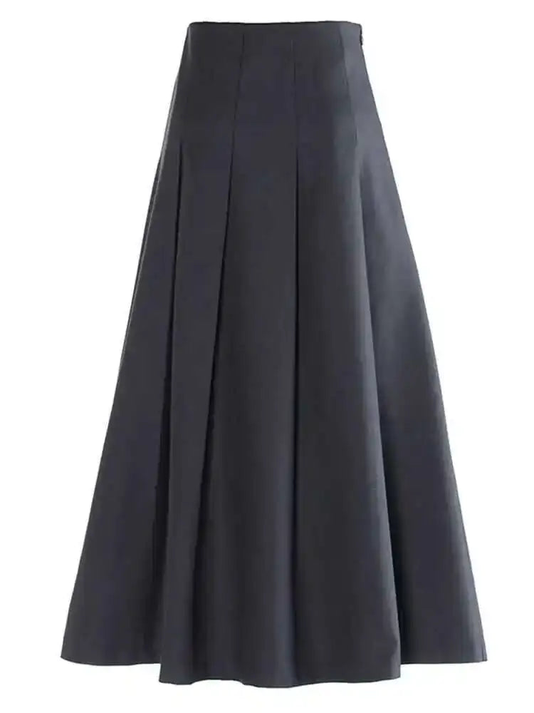 High Elastic Black Rhinestones Pleated Elegant A-line Half-body Skirt Women Fashion Tide New Spring Autumn 2025 1DH2565