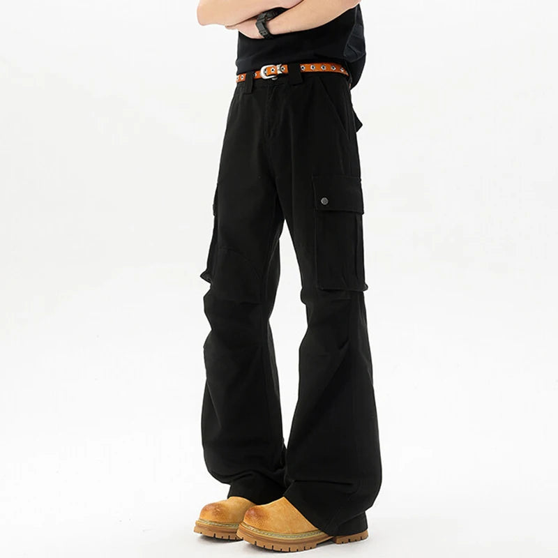 Men's Jeans New Summer American High Street Multi Pockets Design Straight Leg Fashion Male Casual Bottoms 2025 9W1642