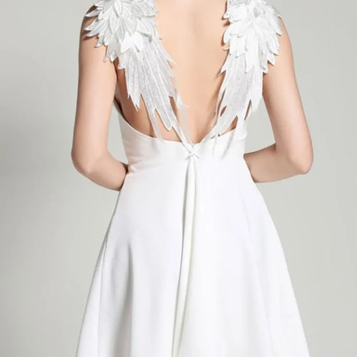 Load image into Gallery viewer, Elegant Spaghetti Strap Slimming Short Skirt For Women Autumn Collection 2024 Sexy Wings Lace Strap Mini Skirt Partywear
