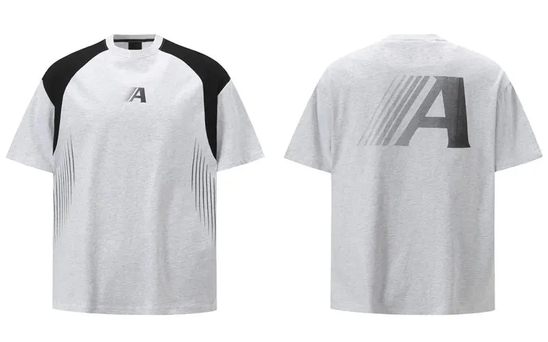 Vintage Men Tshirt Y2K Graphic Printed Racing Sports Patchwork Streetwear T-Shirts Harajuku Hip Hop Baggy Casual Cotton Tops Tee