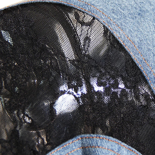 Load image into Gallery viewer, Loose Fit Blue Denim Lace Big Size Casual Jacket New Lapel Long Sleeve Women Coat Fashion Tide Spring Autumn 2025 1DH1698
