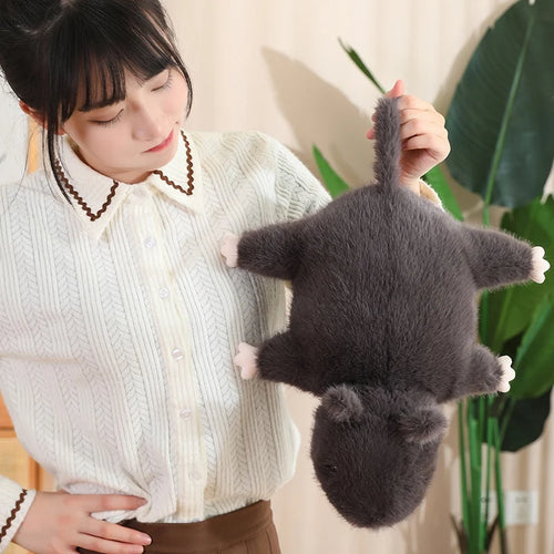 Load image into Gallery viewer, 35/50/70cm Simulation Big Black Mouse Plush Toys Funny Lying Rat Pillow Stuffed Animal Dolls Interesting Room Decor Gift
