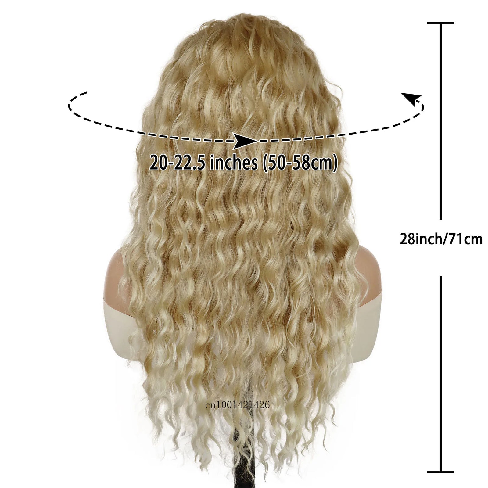 Blonde Wig Long Curly Hair Synthetic Fiber 28 Inch Water Wavy Curly Wigs Female Natural Hairstyles Daily Use Carnival Party Wigs