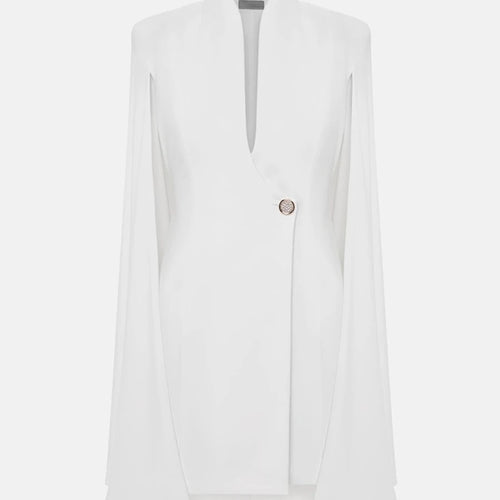 Load image into Gallery viewer, Solid Slimming Spliced Button Minimalist Jackets for Women V Neck Long Sleeves Temperament Jacket Female Clothing
