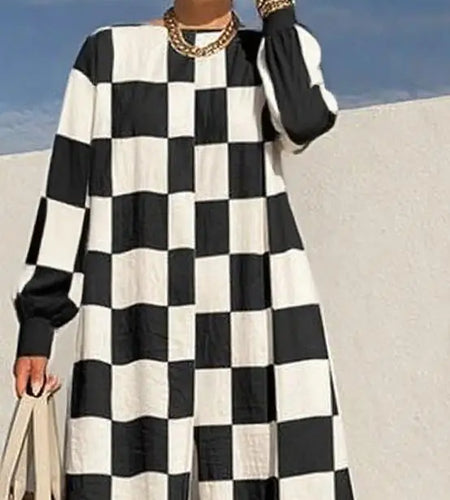 Stylish Classic Plaid Loose Wide Leg Jumpsuit Female 2025 Spring Fall Long Sleeves Pant One Piece Romper Jumpsuit Woman