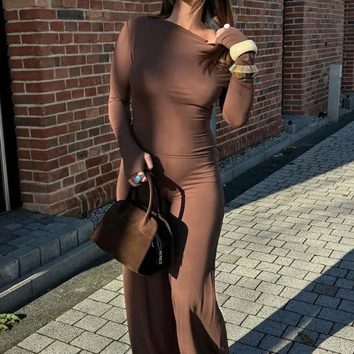 Load image into Gallery viewer, Fashion Women Long Sleeve Two Piece Set 2025 Autumn/Winter Casual New Female Slim Top Wrapped Hip Bellbottom Pants Set
