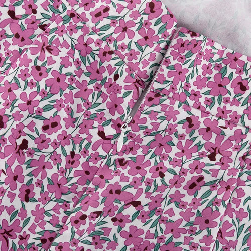 Load image into Gallery viewer, Short Ruffle Sleeve Floral Dress For Women Fashion O Neck High Waist A-line Loose Backless Sexy Mini Dress Elegant
