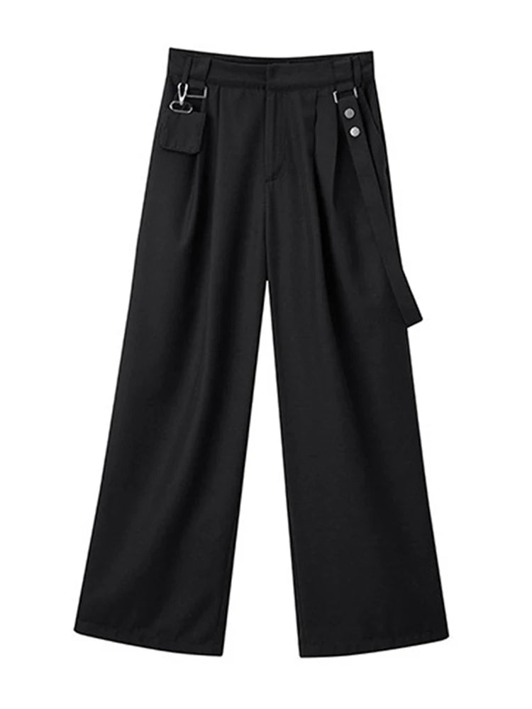 Streetwear Wide Leg Pants For Women High Waist Solid Loose Minimalist Trousers Female Spring Clothes Style