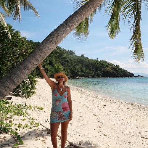 Load image into Gallery viewer, Spaghetti Strap Floral Print Mini Dress For Women Robe Summer New V Neck Sleeveless Backless Print Beach Holiday Dress
