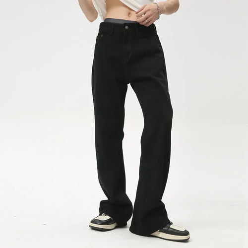 Load image into Gallery viewer, Fashion Summer New Men&#39;s Straight Denim Pants American Style Loose Pockets Zippers Male Casual Wide Leg Trousers C6165
