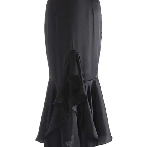 Load image into Gallery viewer, High Waist Apricot Irregular Elegant Midi Half-body Mermaid Skirt Women Fashion Tide New Spring Autumn 2025 1DJ0074
