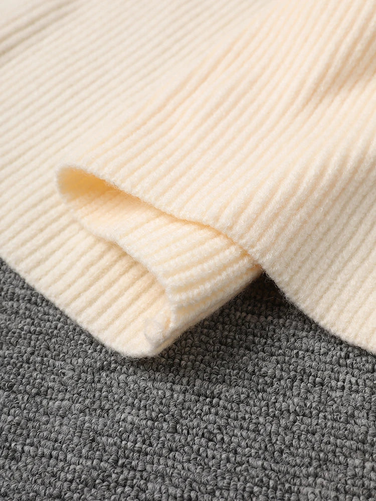 Women Orange Knitting Long Slit Big Size Dress New Turtleneck Long Sleeve Loose Fit Fashion Spring Autumn 2025 1DE5886