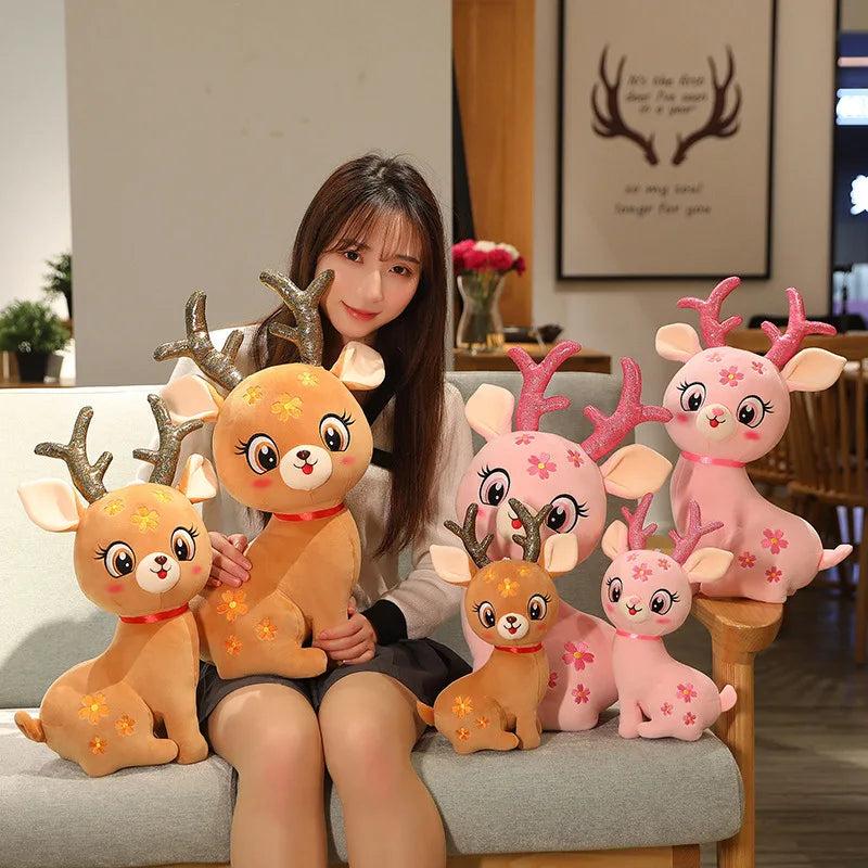 33/47/53CM Kawaii Sika Deer Plush Toys Beautiful Little Deer Plushie Dolls Stuffed Soft Animal Pillow Fantastic Decor Gift