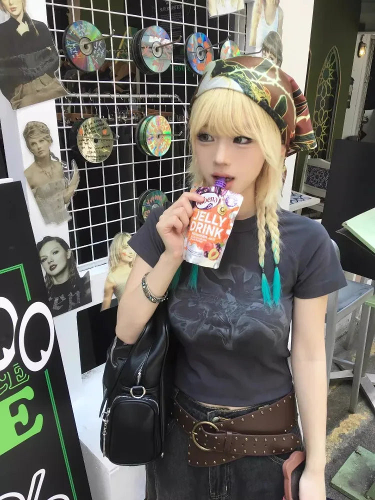 Shirts for Women Y2k T Shirts Short Sleeve O-neck Print Tees Fashion Casual Tshirts 2024 Ropa Mujer Tunic Summer Crop Tshirt